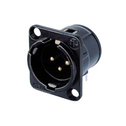 MALE HORIZONTAL PCB-MOUNT 3-PIN WITH LATCH BLACK BODY AND GOLD PINS