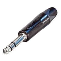 STEREO JACK PLUG - NICKEL CONTACTS/ BLACK SHELL