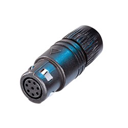 neutriCON 8 pole female cable connector, solder contacts, 180 degree coding, black
