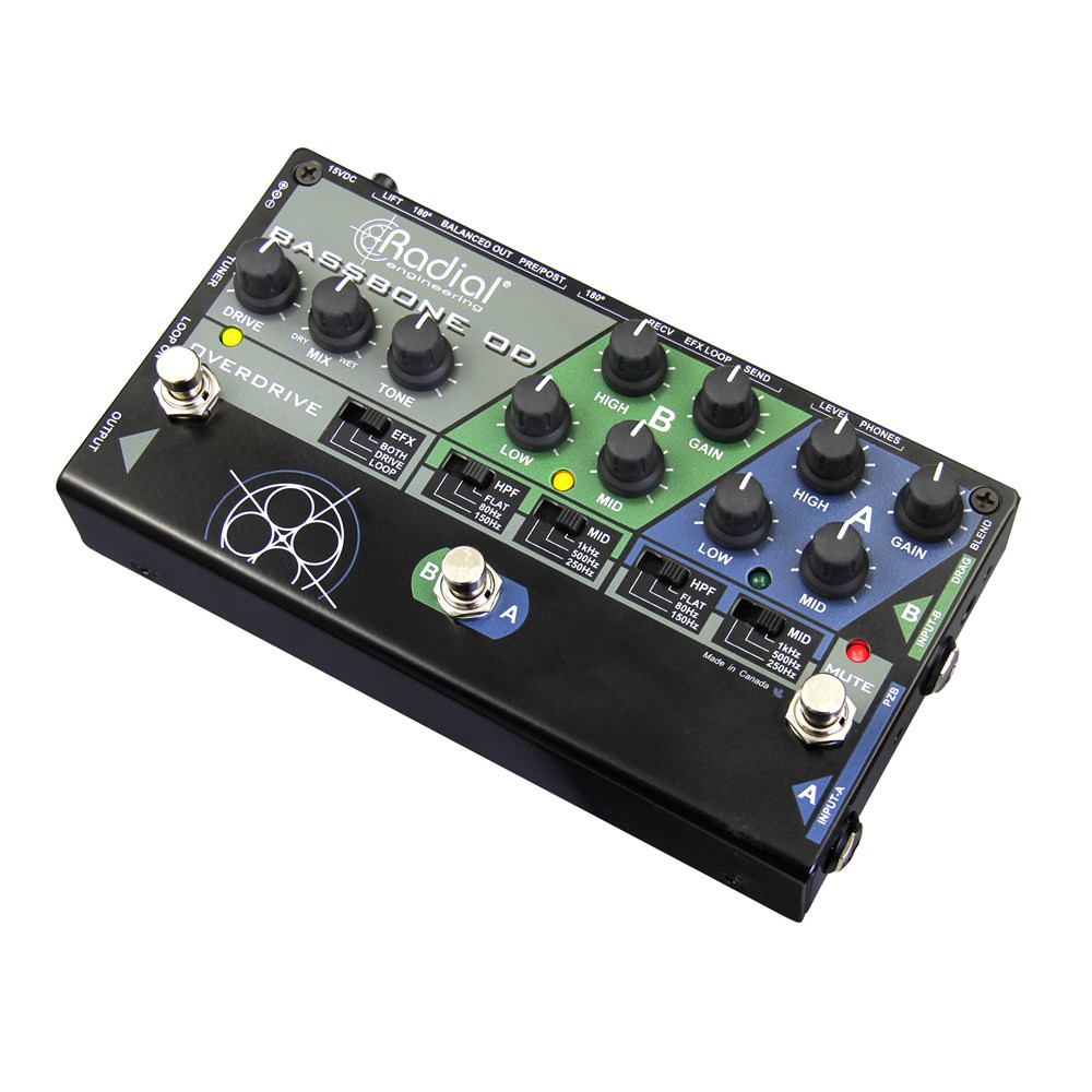 RADIAL BASSBONE OD Bass Preamp wi Radial Engineering Amber Tech