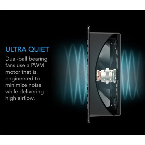 Airframe T7 Cupboard cooler Dual 120mm Fans - WHITE USB Powepack incl.