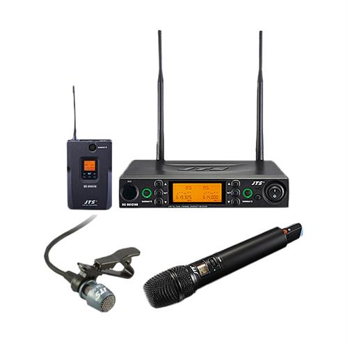 RU8012DB UHF system 2 channel 2 x belt pack transmitters and lapel mics 638-674 MHz