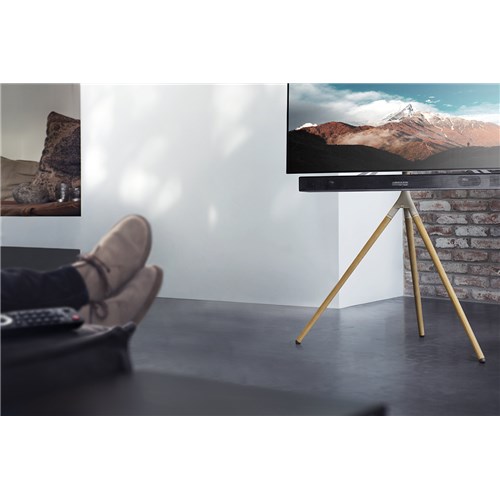 OFA Designer TV Stand Oak and Silver Grey LIGHT