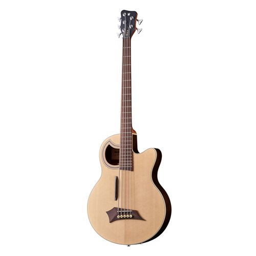 RockBass Alien Deluxe Hybrid Thinline 5-String Natural Transparent High Polish