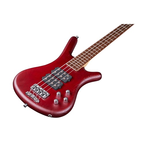 RockBass Corvette $$ 4-String Burgundy Red Transparent Satin