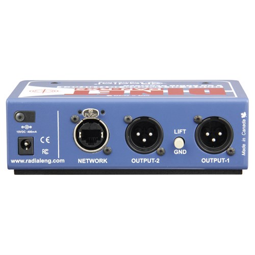 Radial DiNET Dan RX2 - 2-Channel Dante Network Receiver w/ Ethercon
