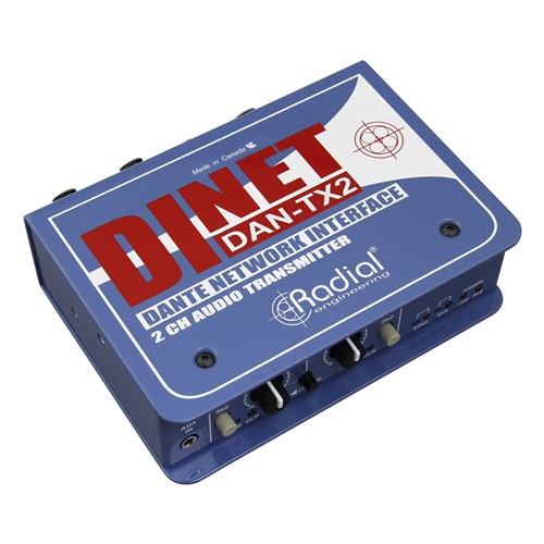 Radial DiNET Dan TX2 - 2-Channel Dante Network Receiver w/Ethercon