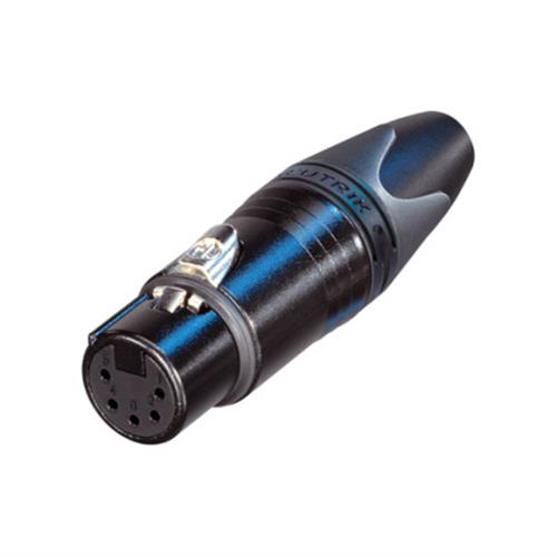 FEMALE 5-PIN LINE CONNECTOR BLACK/SILVER PINS