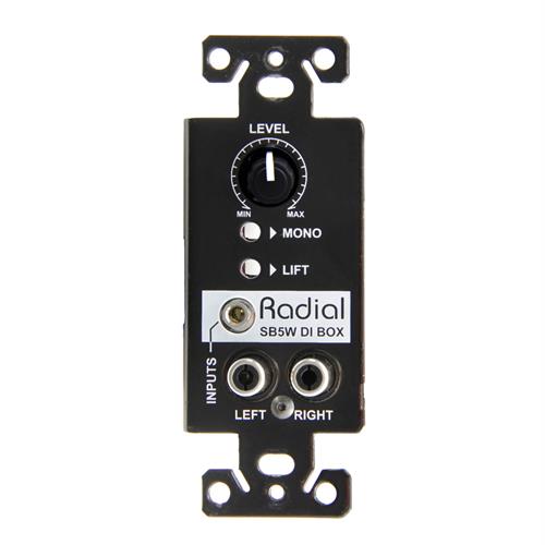 Radial SB5W - Wall-mount stereo DI, passive fits in single gang receptacle                      