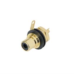 Bulkhead mount RCA gold plated, solder, black ID